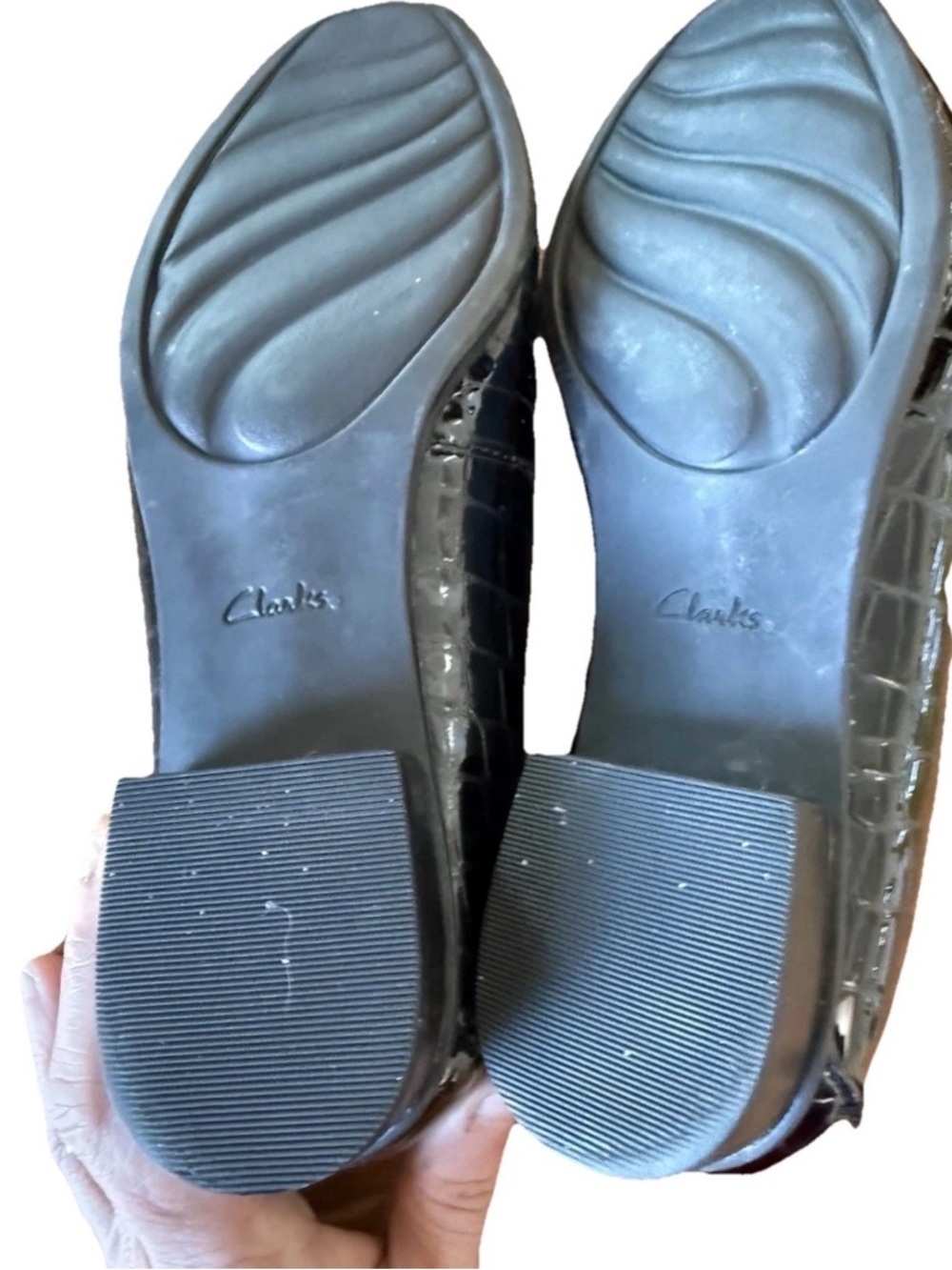 Clarks Keesha Luca Black Croc-Embossed Patent Leather Loafers Women’s Sz 7 - Picture 5 of 5